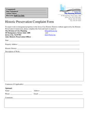 Alcpt form 104 - Historic Preservation Complaint Form