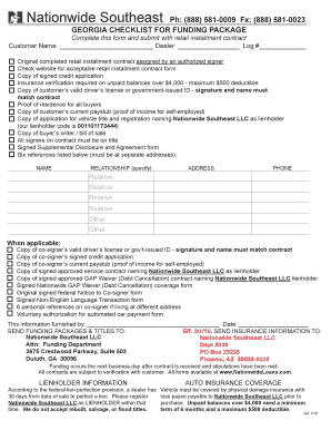 Georgia Funding Package Checklist