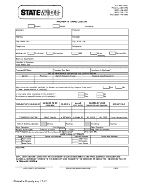 Property Insurance Application Form