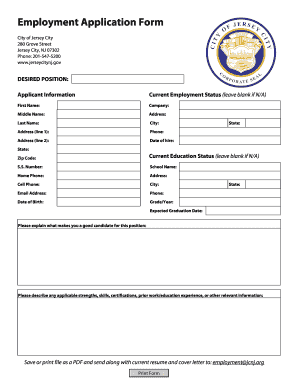 Employment Application Form