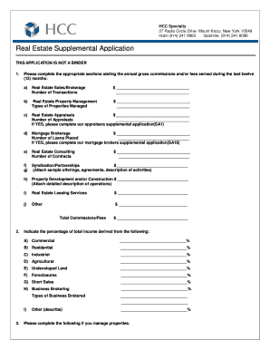 Real Estate Supplemental Application