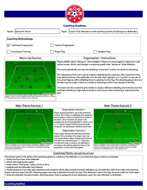 Soccer Coaching Session Plan Template