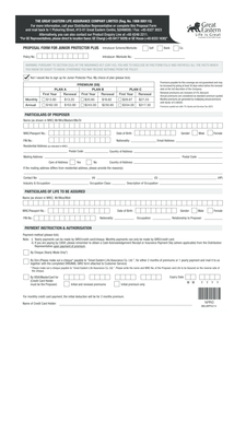Junior Protector Plus Insurance Proposal Form