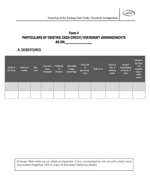 Bank Cash Credit Overdraft Form