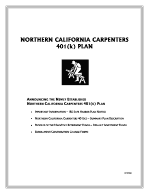 Northern California Carpenters 401(k) Plan Notice