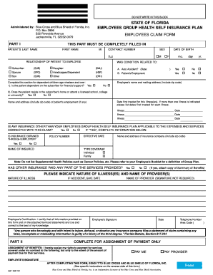 Florida Employees Group Health Self Insurance Claim Form