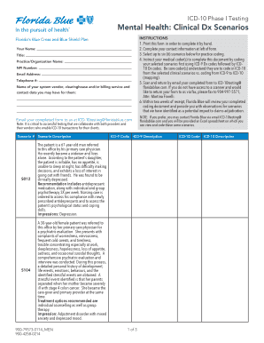 ICD-10 Phase Ⅰ Testing Form