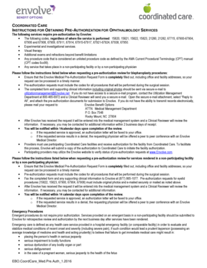 Ophthalmology Pre-Authorization Request Form
