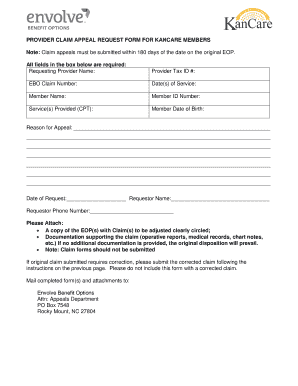 KanCare Member Claim Appeal Form