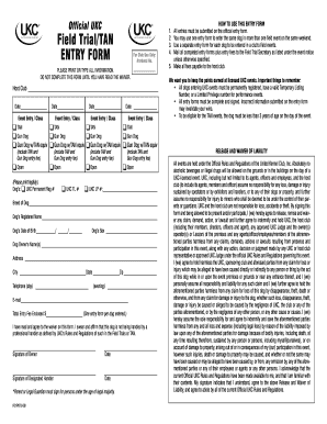 UKC Field Trial Entry Form