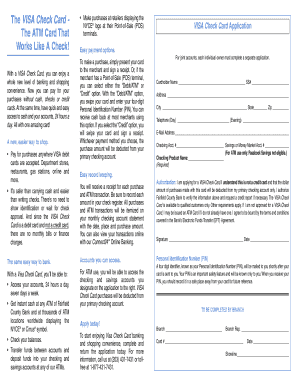 Visa Check Card Application