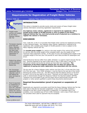 Heavy Highway Vehicle Use Tax Return Form 2290