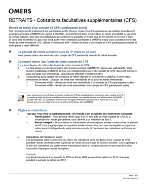 Formulaire 403A – Retrait de fonds non immobilisés d’un compte de CFS (participants actifs)