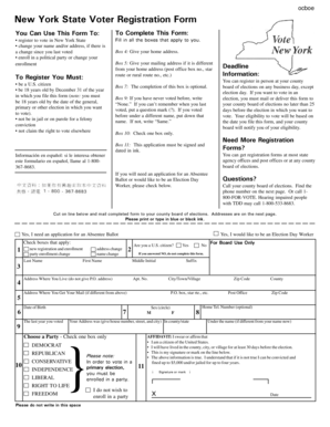 New York State Voter Registration Form