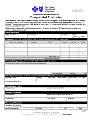 Precertification Request Form for Compounded Medication