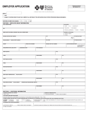 Employer Application for BCBSAZ Group Health Plan