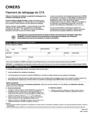 Fiche de renseignement sur les paiements de rattrapage des CFS
