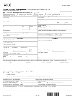 Disability Benefits Claim Form