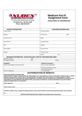 Medicare Part B Assignment Form