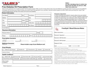 Xubex Diabetes Kit Prescription Form
