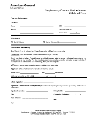Annuity Withdrawal Form