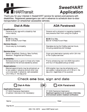 Connecticut ADA Paratransit Application Form