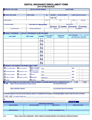 Dental Insurance Enrollment Form