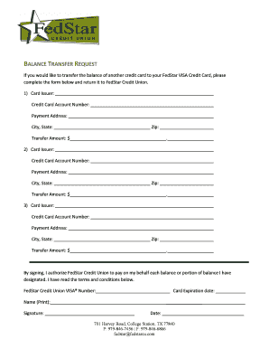 Balance Transfer Request Form