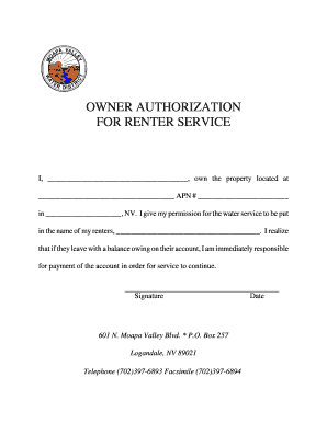 Owner Authorization for Renter Service