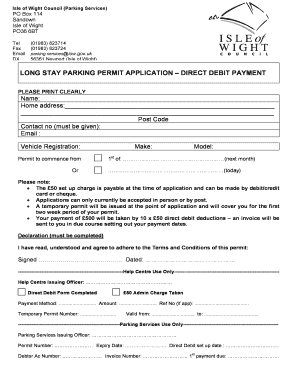 Long Stay Parking Permit Application