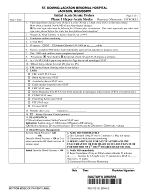 Initial Acute Stroke Orders