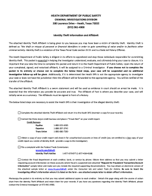 Identity Theft Affidavit