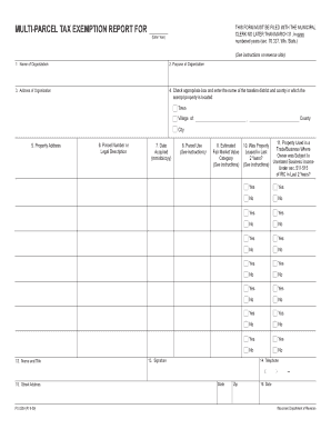 Wisconsin Multi-Parcel Tax Exemption Report