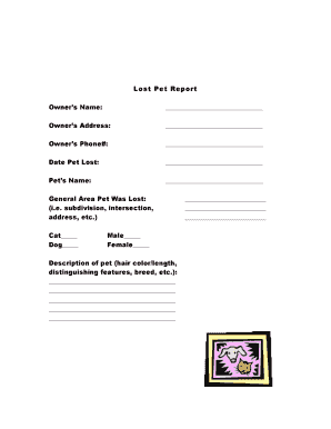 Lost Pet Report Form