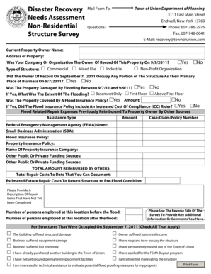 Disaster Recovery Needs Assessment NonResidential Structure Survey