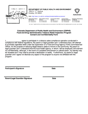 Tobacco Sales Compliance Minor Participation Consent