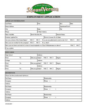 Employment Application Form