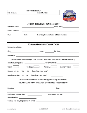 Utility Termination Request
