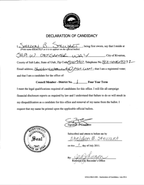 Declaration of Candidacy