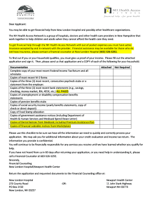 New Hampshire Health Access Network Financial Assistance Application