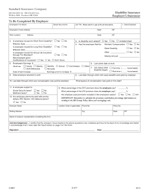 Standard Insurance Disability Claim Form