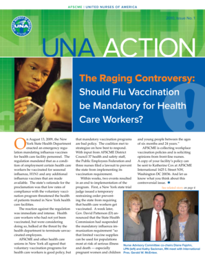AFSCME UNA Action Flu Vaccination Survey