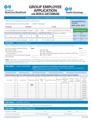Employee Application with Medical Questionnaire
