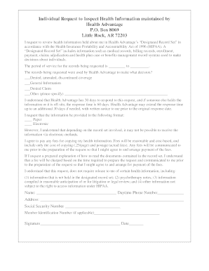 HIPAA Health Information Request Form