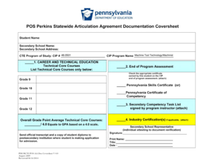 Perkins Statewide Articulation Agreement