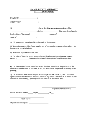 Small Estate Affidavit