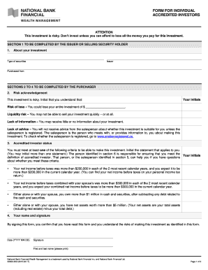 Accredited Investor Form