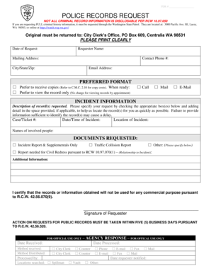 Police Records Request Form