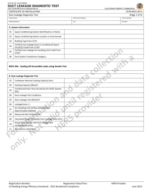 California Duct Leakage Diagnostic Test