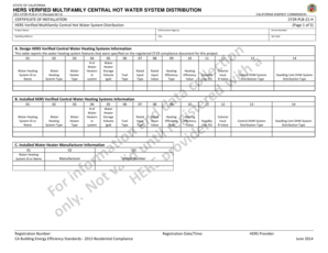 California HERS Verified Multifamily Hot Water System Form
